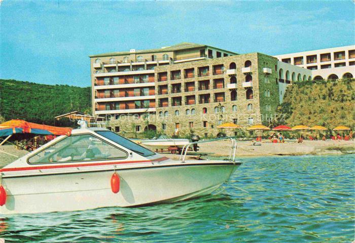 Uranupolis Chalkidiki Greece Eagles Palace Hotel Motorboot Strand