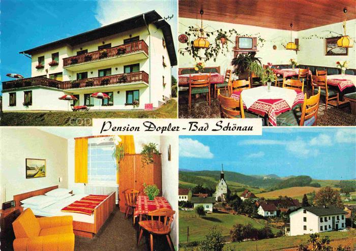 Bad Schoenau Niederoesterreich AT Pension Dopler Gastraum Zimmer Panorama