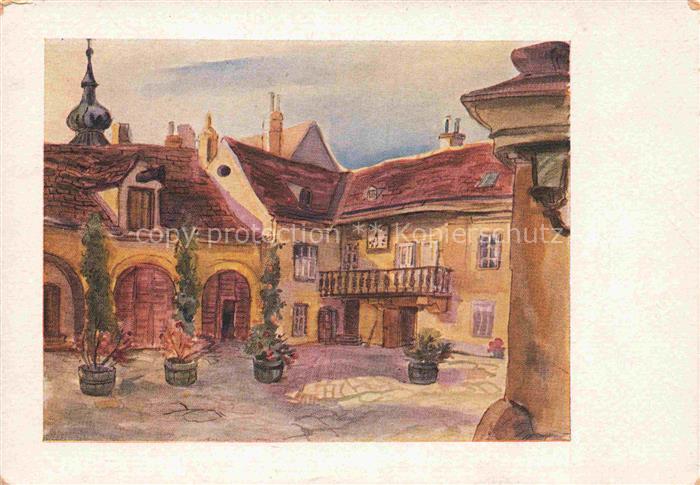 Grinzing Doebling Wien AT Posthof Kuenstlerkarte