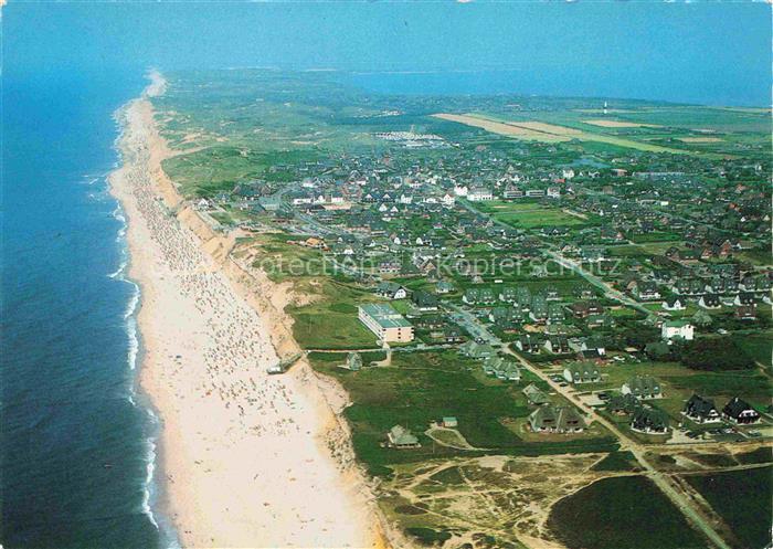 WENNINGSTEDT Sylt Strand und Ort Fliegeraufnahme