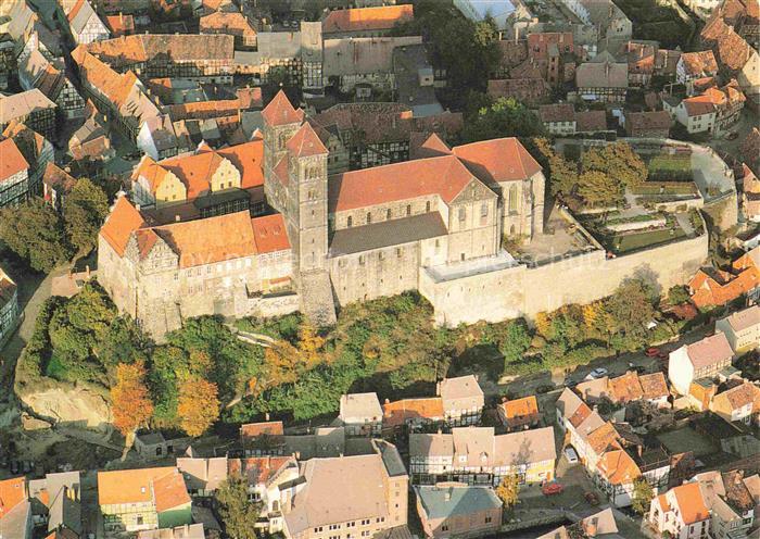 Quedlinburg Harz Fliegeraufnahme mit Stifts und Schlosskirche