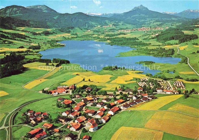 Haslach Edelsberg 1500m Nesselwang Bayern Fliegeraufnahme mit Gruentensee Wertac