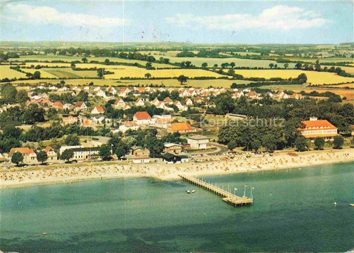 HAFFKRUG SCHARBEUTZ Ostseebad Fliegeraufnahme mit Seebruecke