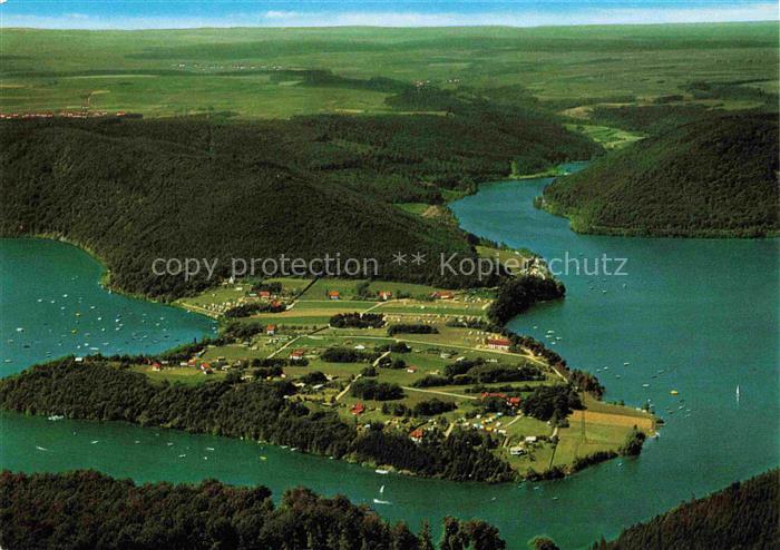 Scheid Halbinsel Waldeck-Frankenberg Hessen Fliegeraufnahme