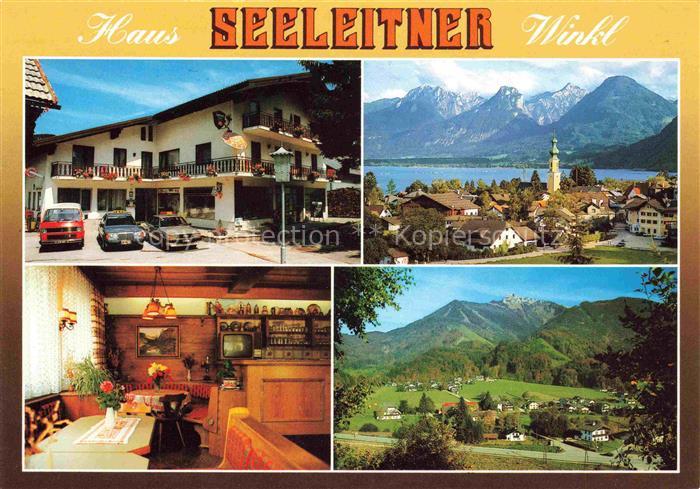 Winkl St Gilgen AT Haus Seeleitner Gastraum Panorama Kirche