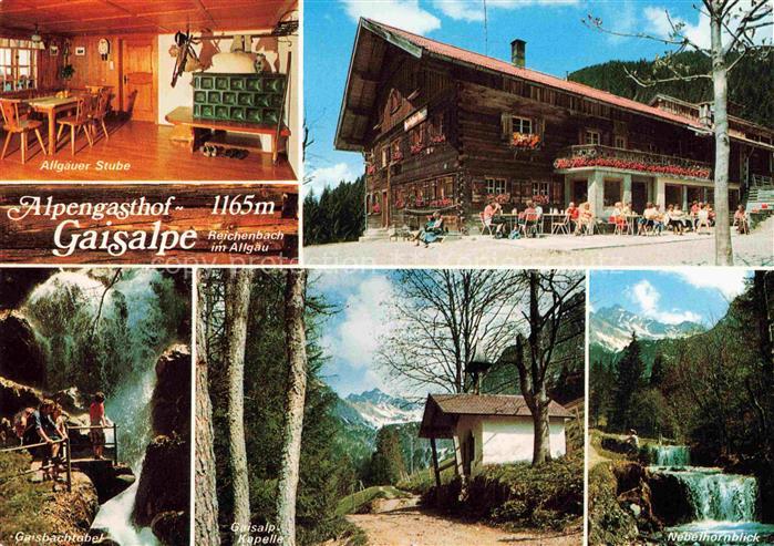 Reichenbach Oberstdorf Alpengasthaus Gaisalpe Gaisbachtobel Gaisalp Kapelle Nebe