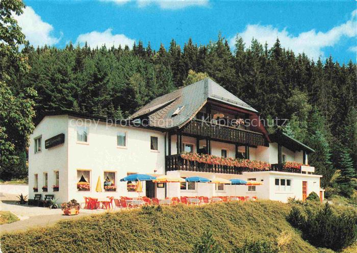 Wallenfels Oberfranken Kronach Bayern Waldgasthof Lorchenmuehle im Thiemitztal F