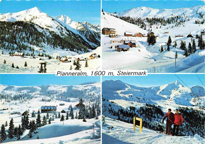 Planneralm 1600m Steiermark AT Winterpanorama Wintersportplatz