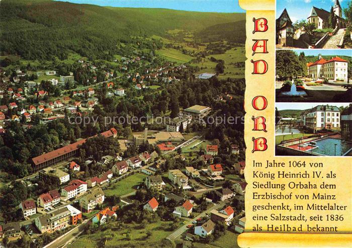 BAD ORB Hessen Panorama Kurstadt Luftaufnahme Orbtal Kirche Salinenplatz Rathaus