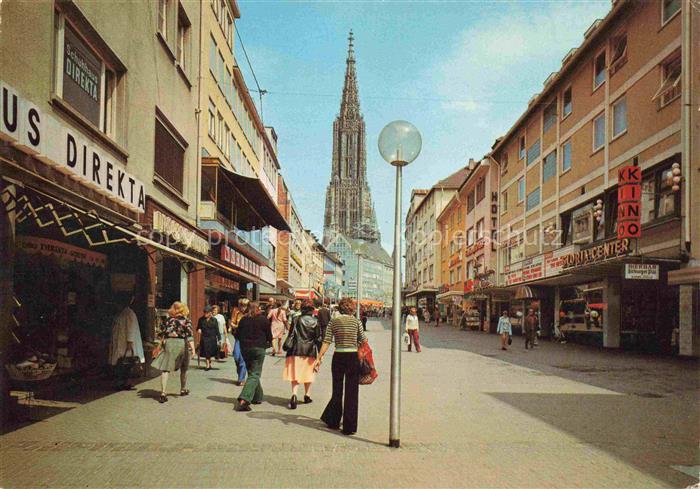 ULM  Donau Hirschstrasse Fussgaengerzone Ulmer Muenster
