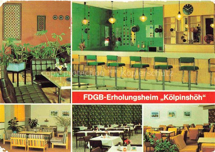Koelpinsee Loddin Usedom FDGB-Erholungsheim Koelpinshoeh Bar Empfangshalle Speis