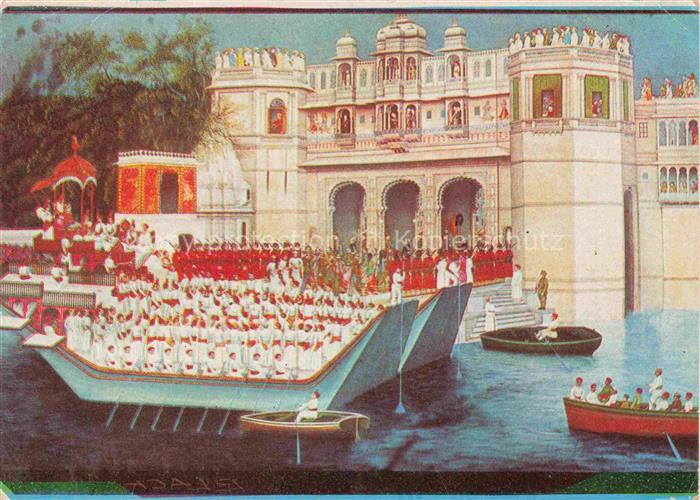 Udaipur Tripura Rajasthan India Boat Procession Painting