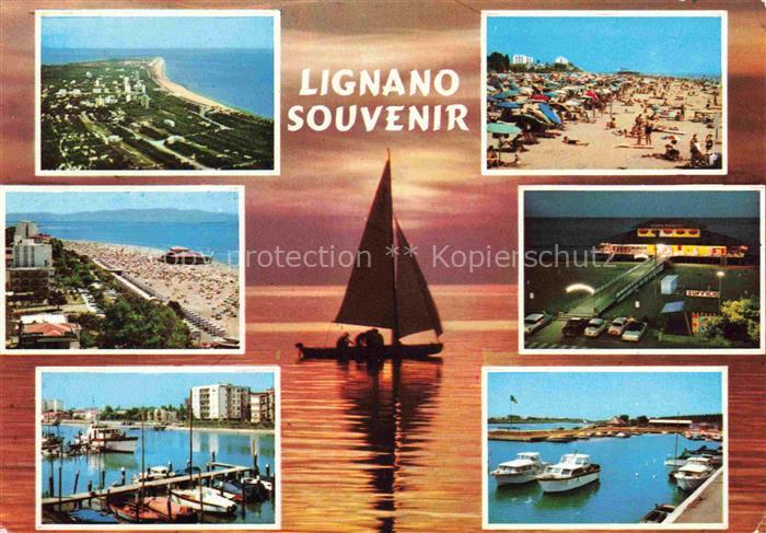 LIGNANO  Sabbiadoro Veneto IT Hafen Luftbild Restourant Strand