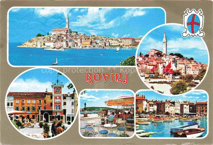 Rovinj Rovigno Istrien Croatia Stadtansicht Cafe