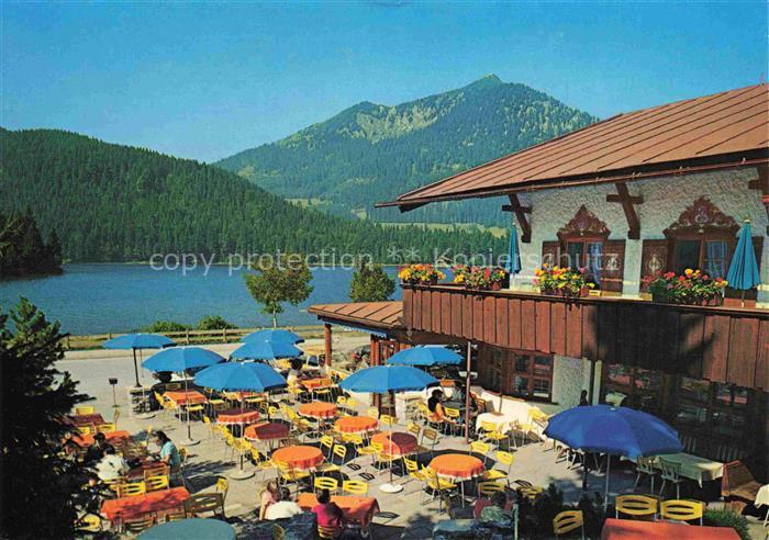 Spitzingsee 1130m Schliersee Bayern Postgasthof St Bernhard Seeterrasse