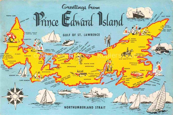 Prince Edward Island Canada Landkarte