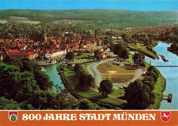 Muenden  Werra Hannoversch Muenden Niedersachsen Luftbild Insel
