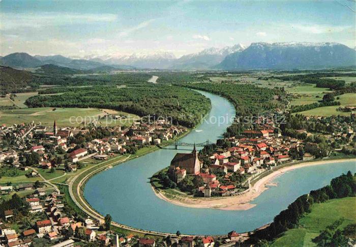 Laufen Salzach Salzburger Alpen Luftbild