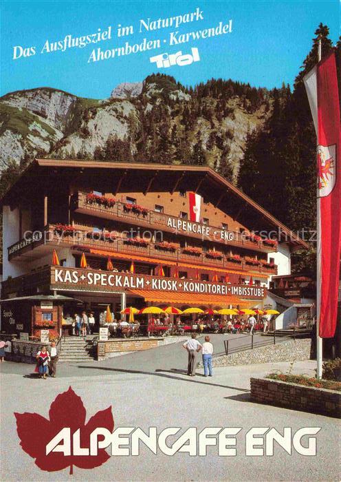 Hinterriss Vomp Tirol AT Naturpark Ahornboden Karwendel Alpencafe Eng