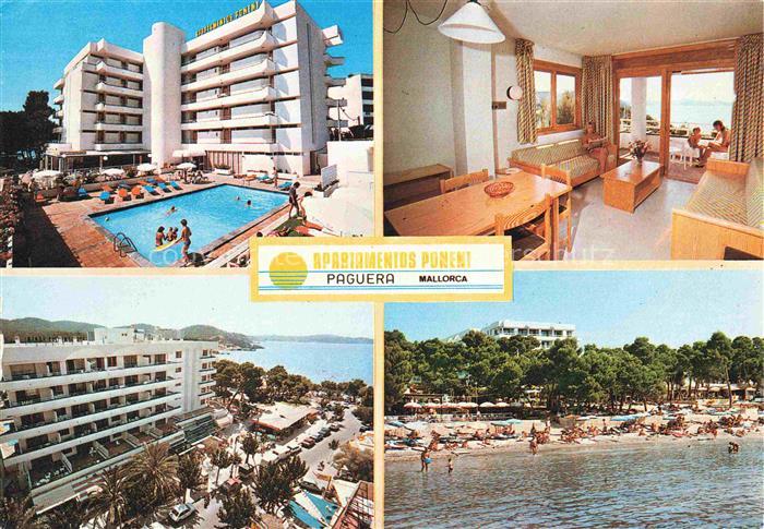 Paguera Peguera Calvia Mallorca ES Apartamentos Ponent  Hotel Strand