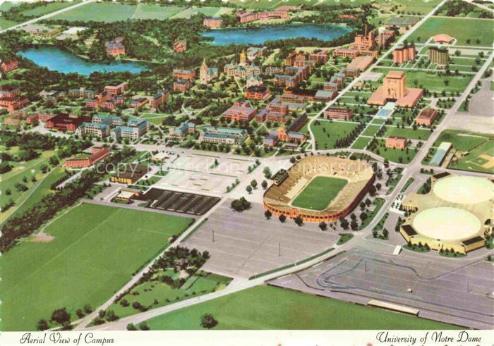 Notre Dame Indiana USA Campus View Luftbild Stadion