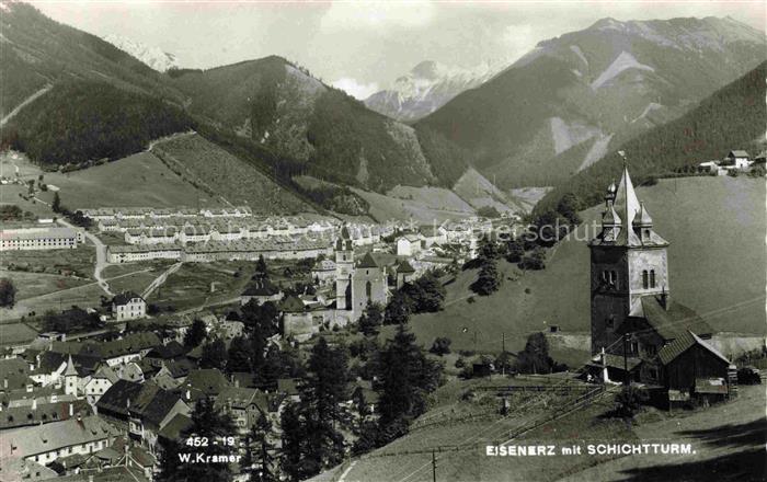 Eisenerz Steiermark AT Panorama mit Schichtturm