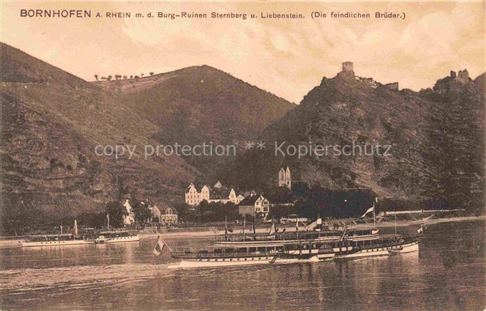 Bornhofen Kamp Rhein Rheinland-Pfalz Burgruinen Sternberg und Liebenstein Rheind