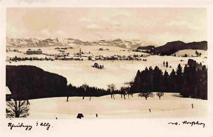 Scheidegg Allgaeu Bayern Winterpanorama