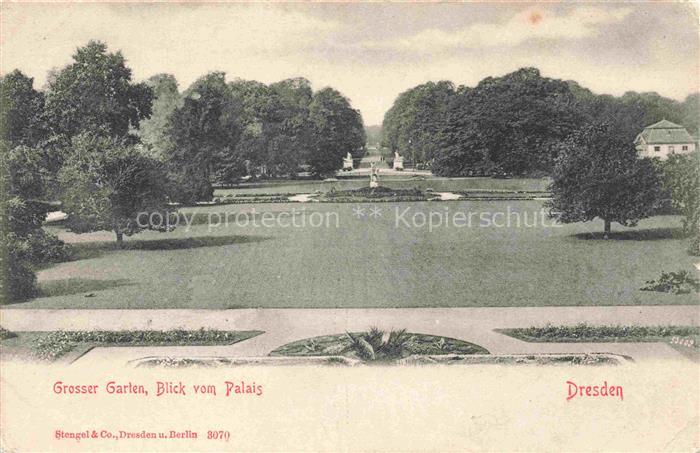 DRESDEN Elbe Grosser Garten Blick vom Palais