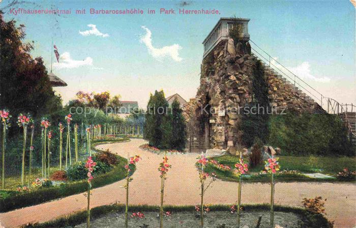 Kyffhaeuserdenkmal mit Barbarossahoehle im Park Herrenhaide