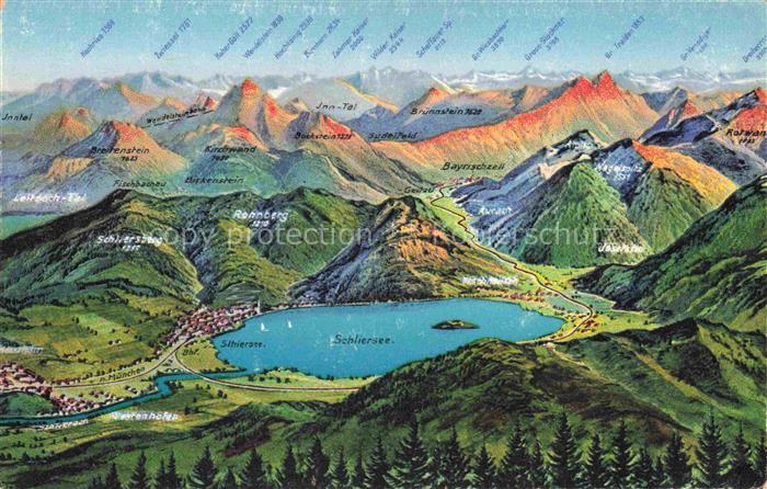 Schliersee Bayern Panoramakarte
