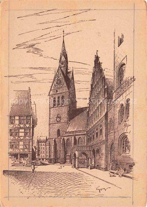 HANNOVER  CITY Kirche Zeichnung