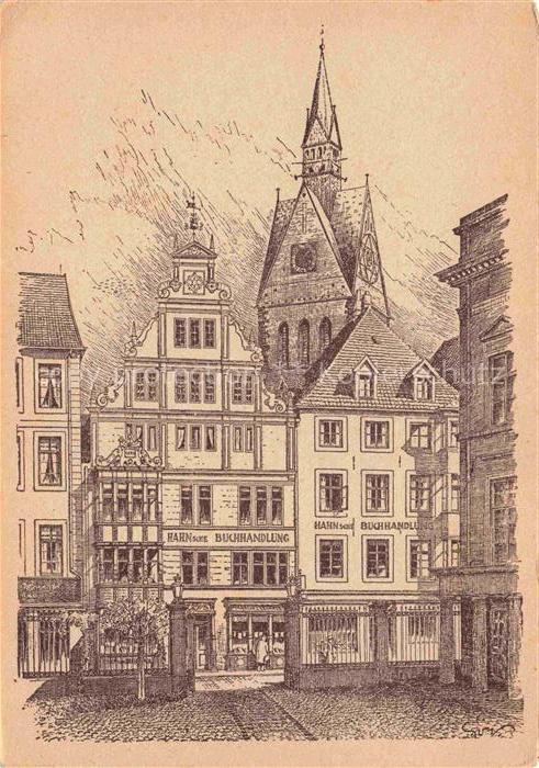 HANNOVER  CITY Hahnsche Buchhandlung Zeichnung