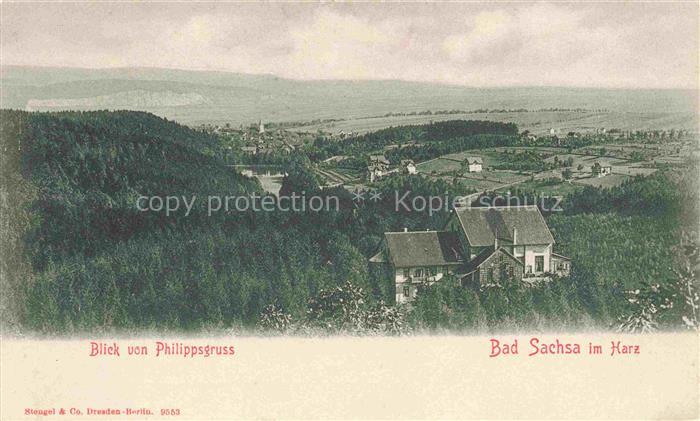Bad Sachsa Osterode Harz Blick von Philippsgruss