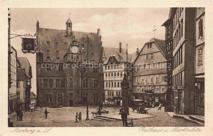 MARBURG  LAHN Rathaus und Marktplatz