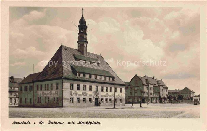 Neustadt Sachsen Rathaus mit Marktplatz