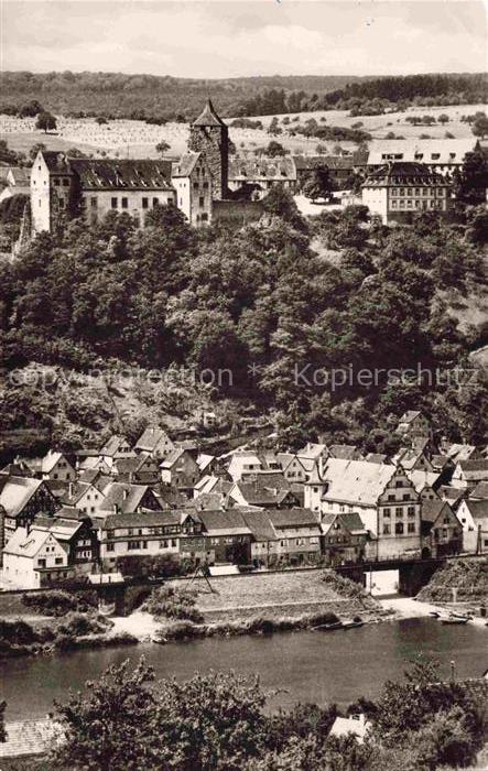 Rothenfels  Main Unterfranken Main-Spessart Bayern Panorama Kirche