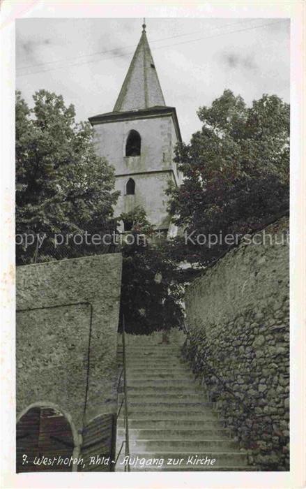 Westhofen Rheinhessen Rheinland-Pfalz Aufgang zur Kirche