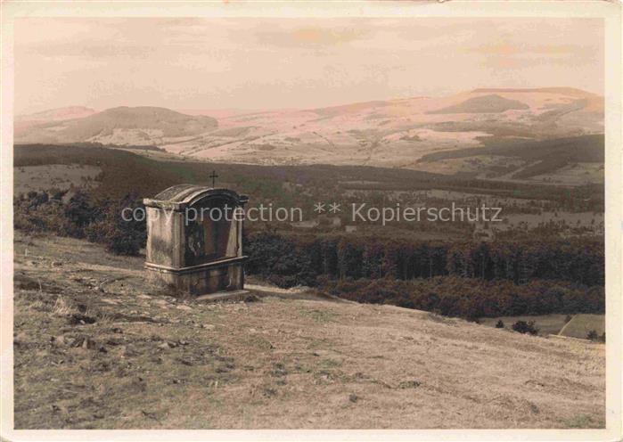 Kreuzberg  932m Rhoen Kloster Bischofsheim Blick auf Auersberge und das Dammersf
