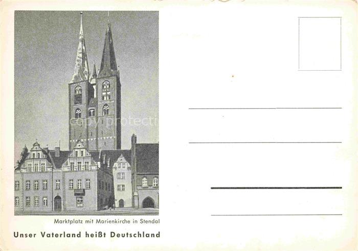 Stendal  Sachsen-Anhalt Marktplatz mit Marienkirche
