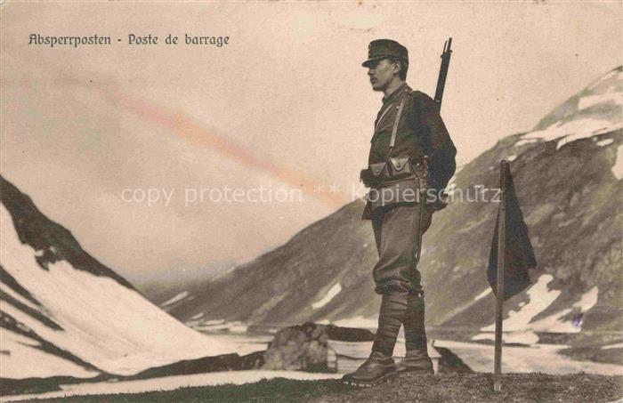 Gebirgsjaeger Chasseur Alpins Reggimento Alpini Militaria-- Absperrposten Poste