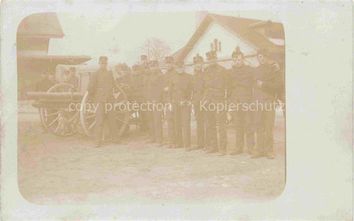 Militaria Schweiz Kanone Soldaten