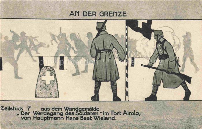 WIELAND Hans Beat Kuenstlerkarte An der Grenze