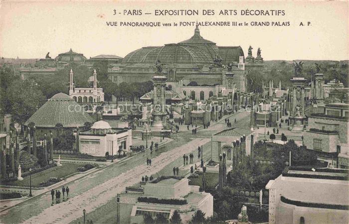 Exposition Arts Decoratifs Paris 1925 Vue Panoramique Pont Alexander 3 Grand Pal