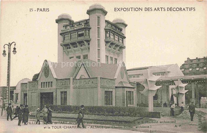 Exposition Arts Decoratifs Paris 1925 Pavillon Art Aplique aux Metiers Tour Cham