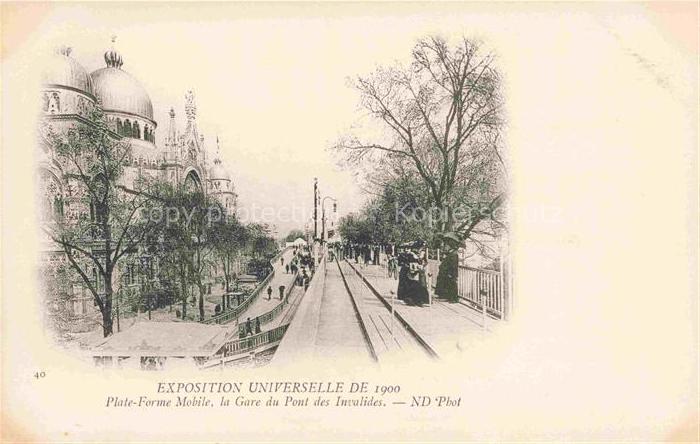 Exposition Universelle Paris 1900 Plate Forme Mobile Gare Pont Invalides
