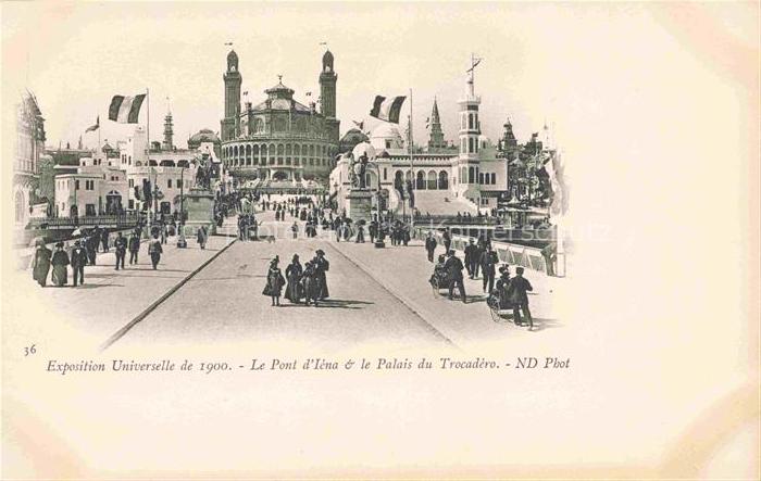 Exposition Universelle Paris 1900 Pont Iena Palais Trocadero