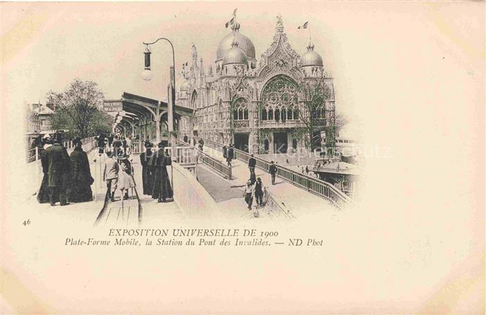 Exposition Universelle Paris 1900 Plate Forme Mobile Station Pont Invalides