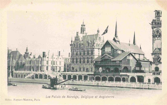 Exposition Universelle Paris 1900 Palais Norvege Belgiqque Angleterre