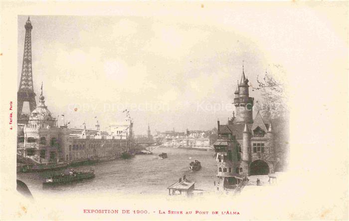 Exposition Universelle Paris 1900 Seine Pont Alma